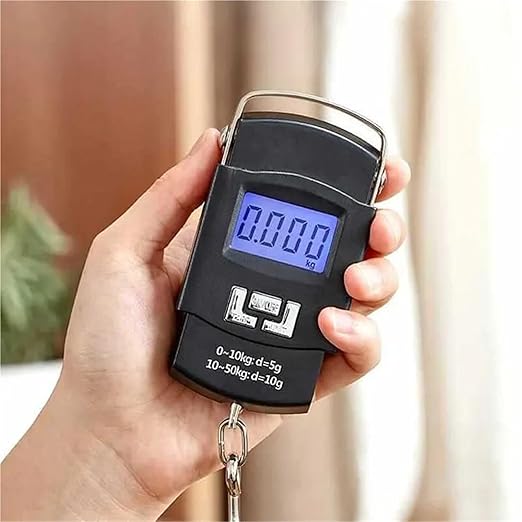 Luggage Weight Scale, Black 50kg Portable Electronic Portable Luggage Scale LCD Digital Display Screen Express Delivery Scale Hook Mini Scale,for Travel