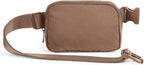 ODODOS Unisex Mini Belt Bag with Adjustable Strap Small Fanny Pack for Workout Running Traveling Hiking, Brown