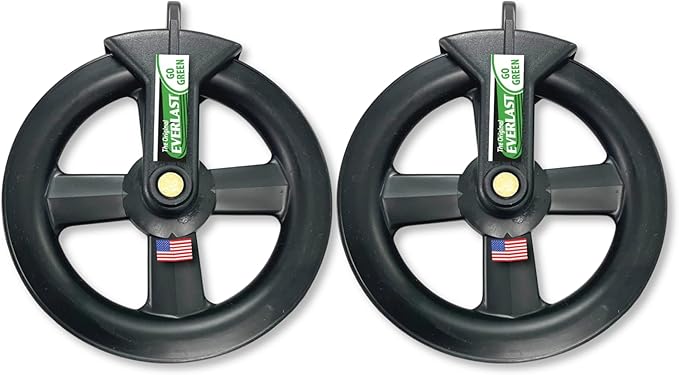 EVERLAST Clothesline Pulley (5-Inch wheel, 2-Pack) for Outdoor Laundry Systems, Heavy-Duty Weatherproof Clothesline Hardware, Smooth Line Movement, Replacement Pulley, Made in USA Since 1955 Model #40