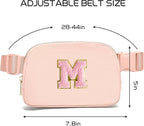 Gitus 6 7 8 9 10 Year Old Girl Gifts Belt Bag Fanny Pack Crossbody Bags with Initial Letter Patch Things for Teen Girls Easter Gifts for Girls Travel Essentials（Coral Pink-M）