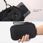CAAORDKSO Electronic Organizer Case, Travel Cable Organizer Pouch Electronic Accessories Carry Case Water Resistant Organizer Pouch Bag for Cable, Cord, Charger, Phone, Power Bank, Earphone (Black)