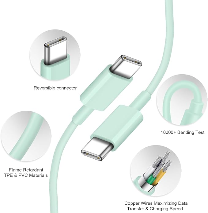 iPhone 17 16 15 Charger Fast Charging 3+3Pack 20W USB C Wall Charger with 10FT Fast Charging Cable Compatible with iPhone 17/17 Air/17 Pro/17 Pro Max/iPhone 16/15 Series, iPad Pro/AirPods -Green