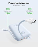 VIYISI Portable Charger 20000mAh 30W Fast Charging, Power Bank with Built-in Cables & LED Display, USB C Battery Pack for iPhone 16/15/14, Samsung, iPad and Android Phones, Ideal for Travel