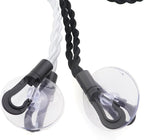 2PCS Retractable Elastic Travel Portable Clotheslines Camping Accessories with Hooks and Suction Cups 5 Feet Necessary Items for Outdoor Indoor Use Black White