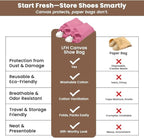 LFH Cotton Rich Shoe Storage Bags with Drawstring, Dustproof Breathable Reusable Organizer, Perfect For Travel, Dorm, Hotel, College, Gym, Easy to Carry, Machine Washable 8"x17" (Pack of 2) - Pink