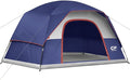 CAMPROS CP Camping Tent 2/4/6 Person, Waterproof Windproof Double Layer Dome Tent, Easy Setup with Large Mesh Windows & Wide Door for Outdoor Camping Backyard