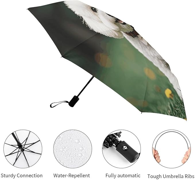 Cowboy Black Hat Western Boots Umbrellas for Rain Portable Travel Umbrellas Lightweight Automatic Windproof Folding Umbrella Compact Outdoor Beach Umbrella for Women, Men