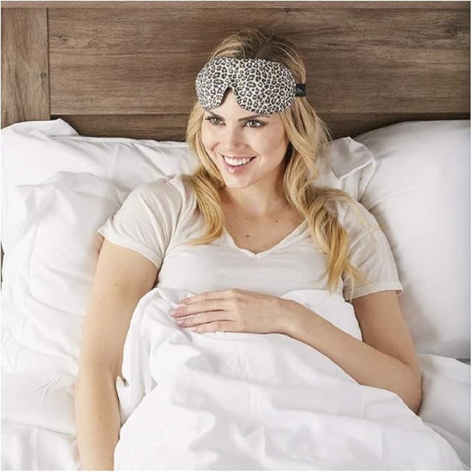 Bucky 40 Blinks No Pressure Printed Eye Mask for Travel & Sleep, Leopard, One Size
