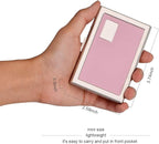 EASTNIGHTS RFID Credit Card Holder Metal Wallet Stainless Steel and Pu Leather Credit Card Protector Case (pink)