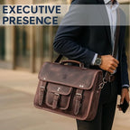 RUSTIC TOWN Leather Messenger Bag for Men - Full Grain Leather Briefcase Laptop Satchel Office Crossbody Travel Bag