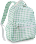 DYSHAYEN Gingham Kids Backpack,15 Inch School Backpack for Girls Boys,Kindergarten Large Bookbag Age 5-8 for Birthday Gifts School Overnight (Green)