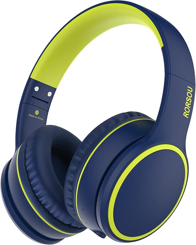 B10 Wireless Bluetooth Over-Ear Headphones, Lightweight Folding Stereo Bass Headset with Mic, 50H Playtime, Volume Control, Bluetooth 5.3 Headphones for iPad/Travel/Tablet/PC (Blue)