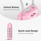 Puroma 2 Pack TSA Approved Luggage Locks, 4 Digit Combination Travel Cable Locks Resettable Code Lock with Zinc Alloy Body for Suitcase, Toolbox, Backpack, Bag, Gym Locker (Basic Pink)