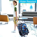 HPJGD Boys Suitcase, Kids Water Resistant Rolling Luggage, Motorcycle Travel Carry on for Elementary Preschool Toddler