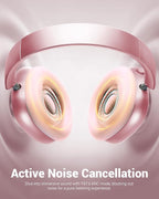 Wentronic Y01 Wireless Noise Canceling Headphones Bluetooth 5.3 Over Ear Headphones with Microphone, Hi-Res Audio, 48H Playtime, Foldable Comfortable Earpads,Compatible with iOS,Android,PC, Pink