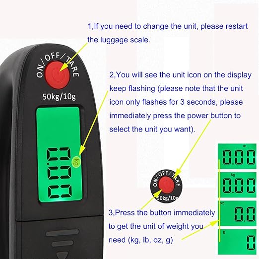 110lb 50kg Portable Digital Hanging Luggage Weight Scale Postal Scales, 2 AAA Batteries (Not Included) (Black)