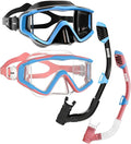 Aegend Snorkeling Gear for Adults Youth Kids, Snorkel Mask with Top Dry Valve - Panoramic View Anti-Leak and Anti-Fog with Mesh Bag for Snorkeling, Scuba Diving, Freediving & Swimming