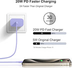 iPhone 17 16 15 Charger Fast Charging 10FT - 20W USB C Charger Block with 10FT Type C to C Cable Compatible with iPhone 17/17 Pro/17 Pro Max/Air/16/16e/15, iPad Pro, iPad Air (Purple)