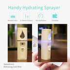 Nano Facial Steamer Mist Spray Eyelash Extensions Cleaning Pores Water SPA Moisturizing Hydrating Face Sprayer USB Rechargeable Mini Beauty Device - Summer Gives You Cool (White)