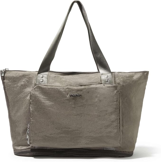 Baggallini Carryall Expandable Lightweight Travel Tote 22" Packable Folding Compact Nylon Washable Weekender w/Luggage Sleeve