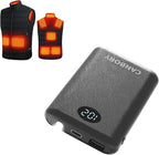 MINI 5V 2A/3A Battery Pack for Heated Vest Heated Jacket, Small 10000mAh Power Bank for Heated Apparel with LED Display and Flashlight PD 18W Black for Men and Women (No DC Port)