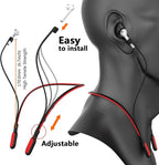 Compatible Airpods Strap, Silicone Anti-Lost Strap Wire Cable Connector Sports Neckband Compatible for Airpods Pro 3/2/1, Airpods 4, 3, 2, 1, Black with Red