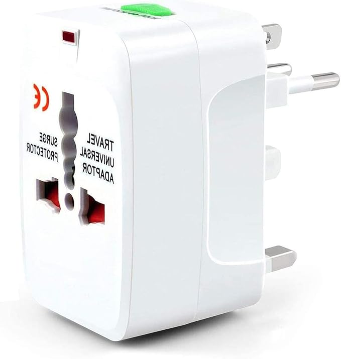 Portable Worldwide Universal Power Adapter Converter, All in One International Out of Country Travel Wall Charger Plug Compatible with USA, EU, UK, and AUS and More Outlets