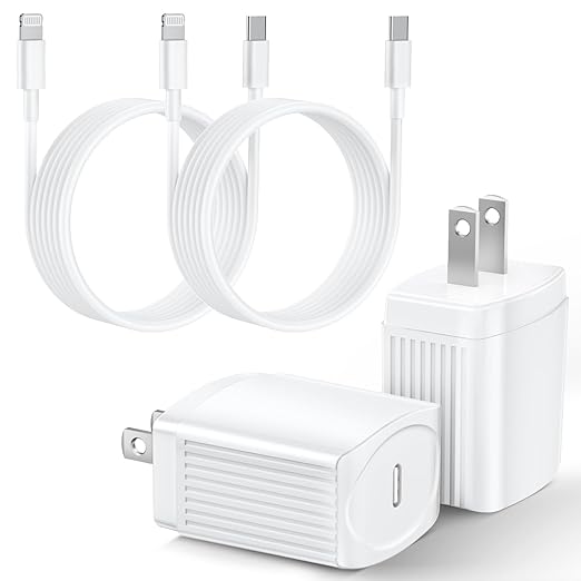 Ximytec USB C Fast Charger [MFi-Certified] Compatible with iPhone 14/13/ 12/11/ XS/XR/X/ 8 /iPad, 2Pack PD Type C Charger Blocks with 3FT Type-C to Lightning Cables