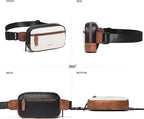 LATMAP 2L Fanny Packs Everywhere Belt Bag Small Fashion Crossbody Waist Pack Faux Leather Waterproof Sling Chest Bag For Women Black White