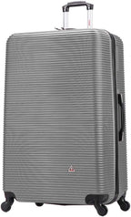 InUSA ROYAL Hardside Spinner Luggage with Ergonomic Handles | Spacious Travel Suitcase with Four Spinner Wheels and Studs | 32 Inch Extra Large Spinner Luggage | Silver