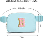 Gitus Gifts for 7 8 9 10 11 Year Old Girls Belt Bag Fanny Pack Crossbody Bags with Initial Letter Patch Birthday Gifts for Daughter Sister Friends Teen girls (Icing Blue-B)