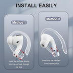 AirPods Ear Hooks - Upgraded Anti Slip Sports Clip Hooks for AirPods 1, 2, 3, 4, Pro and Pro 2 Transparent