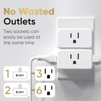Unidapt Multi Plug Outlet Extender 2 Pack - 3 Way Wall Outlet Splitter, Cruise Ship Essentials Power Plug Adapter, Compact Travel Wall Tap Expander, Flat Angled Design, Home, Office, Dorm - White