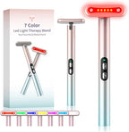Fxtiaa Led-Face-Wand，7 in 1 LED Light Therapy Facial Red & Blue Rejuvenation Tool
