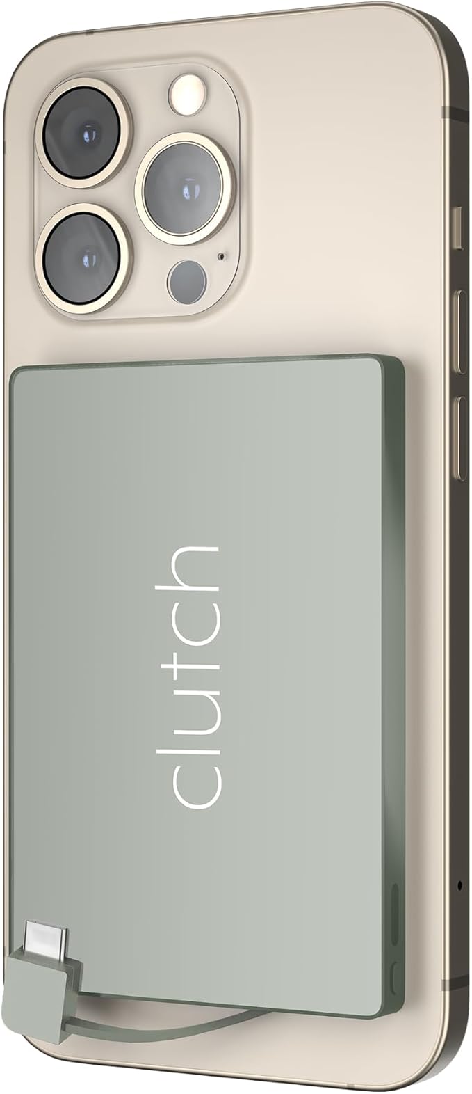 Clutch - Pro USB-C Portable Charger - Compatible with iPhone 15, 16, 17 & Android Devices - Power Bank Magnetic Battery - TSA Travel Approved - USB Rechargeable - Built-in Cable - 5000 mAh - 3.7oz