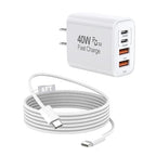 [Apple MFi Certified]40W iPhone 17/16/15 Fast Charger,PD 40W Type C Apple Charger 4 Port Wall Plug with 6FT USB C-C Fast Charging Woven Cord for iPhone 17/17 Pro/16/16e/16 Pro Max/15/iPad Pro/Air/Mini