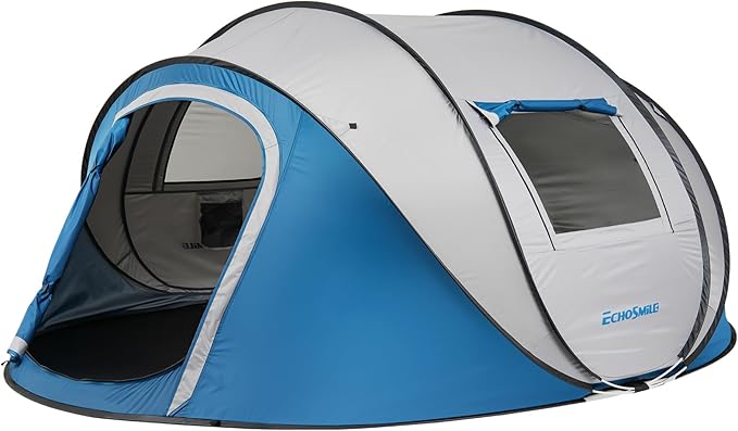 EchoSmile Pop Up Camping Tent, 2/4/6 Person Easy Setup Tent, Water Resistant Dome, Portable with Carry Bag