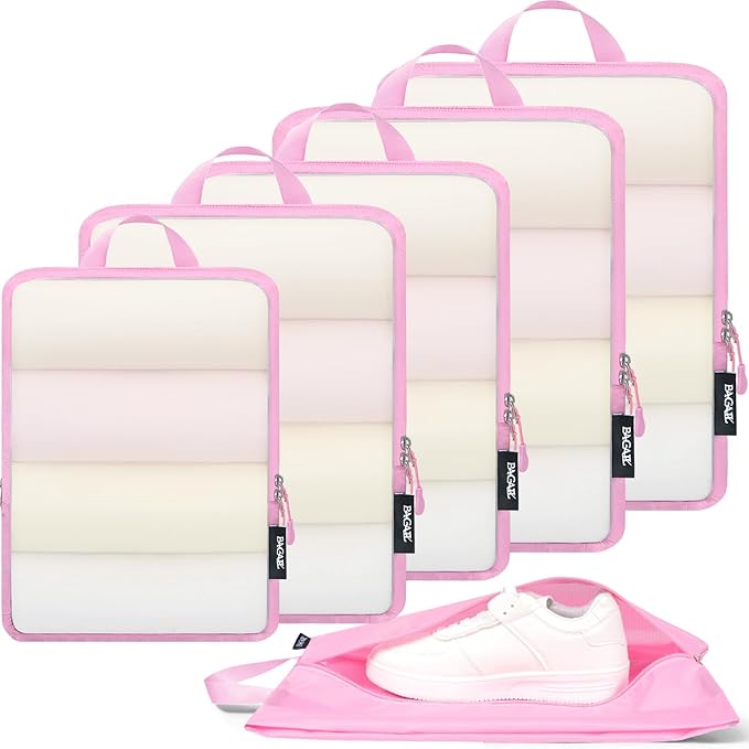 BAGAIL 6 Set Ultralight Compression Packing Cubes Packing Organizer for Travel Accessories Luggage Suitcase Backpack