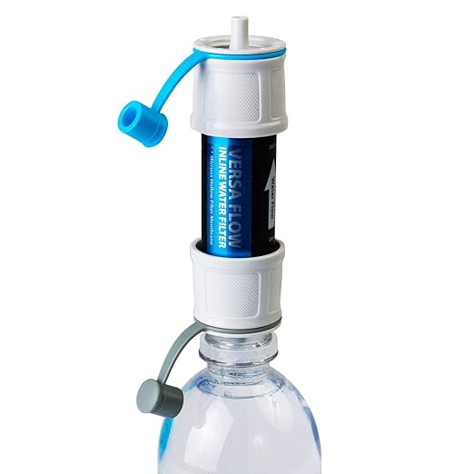 Versa Flow Light-Weight Water Filter System - Hollow Fiber Inline or Straw Filter for Survivor and Emergency Filtration