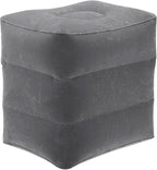PATIKIL Travel Foot Rest Pillow, Inflatable Foot Rest Mat Adjustable 3 Layers Height Sleep Flights Leg Pillow for Airplane Train Office, Gray