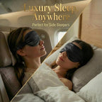 MATASSE 100% Mulberry Silk Sleep Mask 22 Momme Grade 6A - 3D Contoured Eye Mask for Sleeping, 14mm Deep Eye Cups, Total Blackout Blindfold for Women Men, Adjustable Strap, Side Sleeper (Black)
