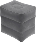 PATIKIL Travel Foot Rest Pillow, Inflatable Foot Rest Mat Adjustable 3 Layers Height Sleep Flights Leg Pillow for Airplane Train Office, Gray