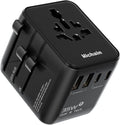 Hichain International Power Adapter 35W, Universal Travel Adapter 7-in-1 Worldwide Plug Power International Charger for Business Travelers Vacationers, Fast Charging for iPhone 17/16, Tablets, GoPro