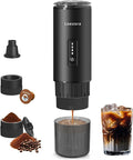 Portable Espresso Maker, 20Bar Rechargeable Wireless Stainless Steel, 3-in-1 for Nespresso & Ground Coffee, Self-Heating Travel Coffee Machine for Camping Office (Black)