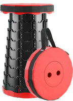Doseno Upgraded Foldable Stool Thickened, Portable Collapsible Stool Retractable Stool for Fishing, Hiking Tours, BBQ, Parties, Outdoor Activities (Red, 1pack)