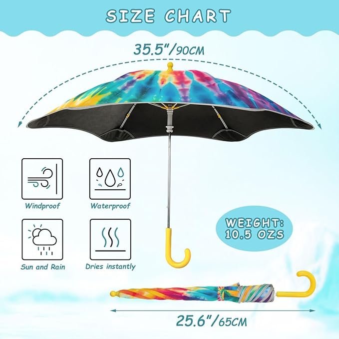 ALAZA Kids Umbrella Stick Umbrellas Cute Umbrella for Boys Girls Toddler UV/Sun Rain Windproof