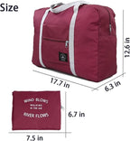 Foldable Travel Duffel Bag Tote Carry on Luggage Bag Spirit Airlines Personal item Sports Gym Bag Water Resistant Weekender Overnight Bags for Women and Men (Red)