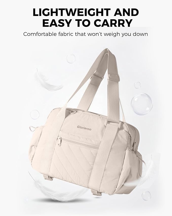 Small Gym Bag for Women - Puffer Duffle Weekender Work Duffel Carry on Overnight Nurse Dance Yoga Workout Tote Bag with Yoga Mat Holder Wet Compartment Coin Purse BPA-Free