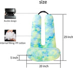 FHSGGP Travel Pillow Car Travel Sleep Support Pillow 2-in-1 Lap Pillow and Car Pillow with Neck and Body Support for Adults and Kids on Long Trips Kids Travel Pillow Colorful Green