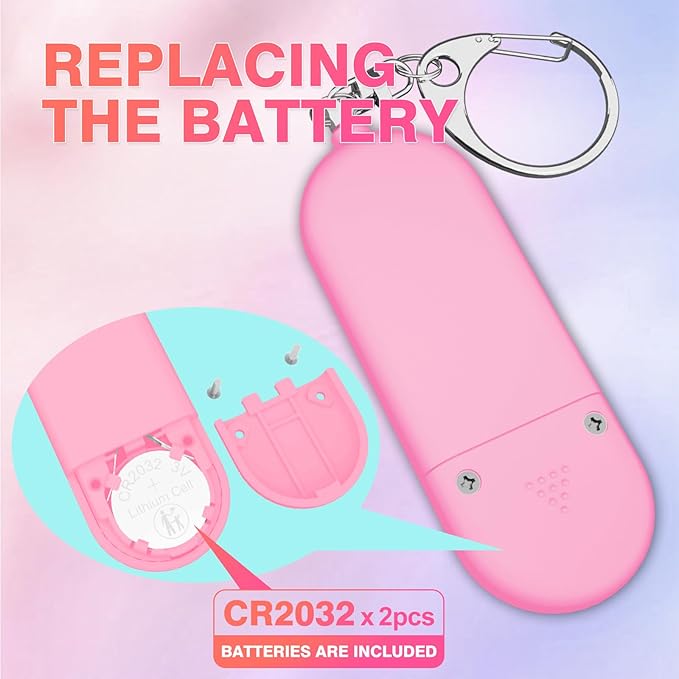 MtMinn Personal Safety Alarm for Women - 130dB Self Defense Keychains Siren Whistle, Replaceable Battery with SOS LED Strobe Light - Emergency Security Safe Protection Devices for Kids Elderly